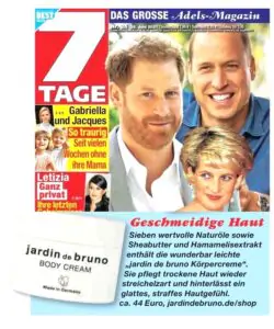 7Tage Magazin zu der Body Cream von Jardin de Bruno. 7Tage Magazin zu der Body Cream von Jardin de Bruno.