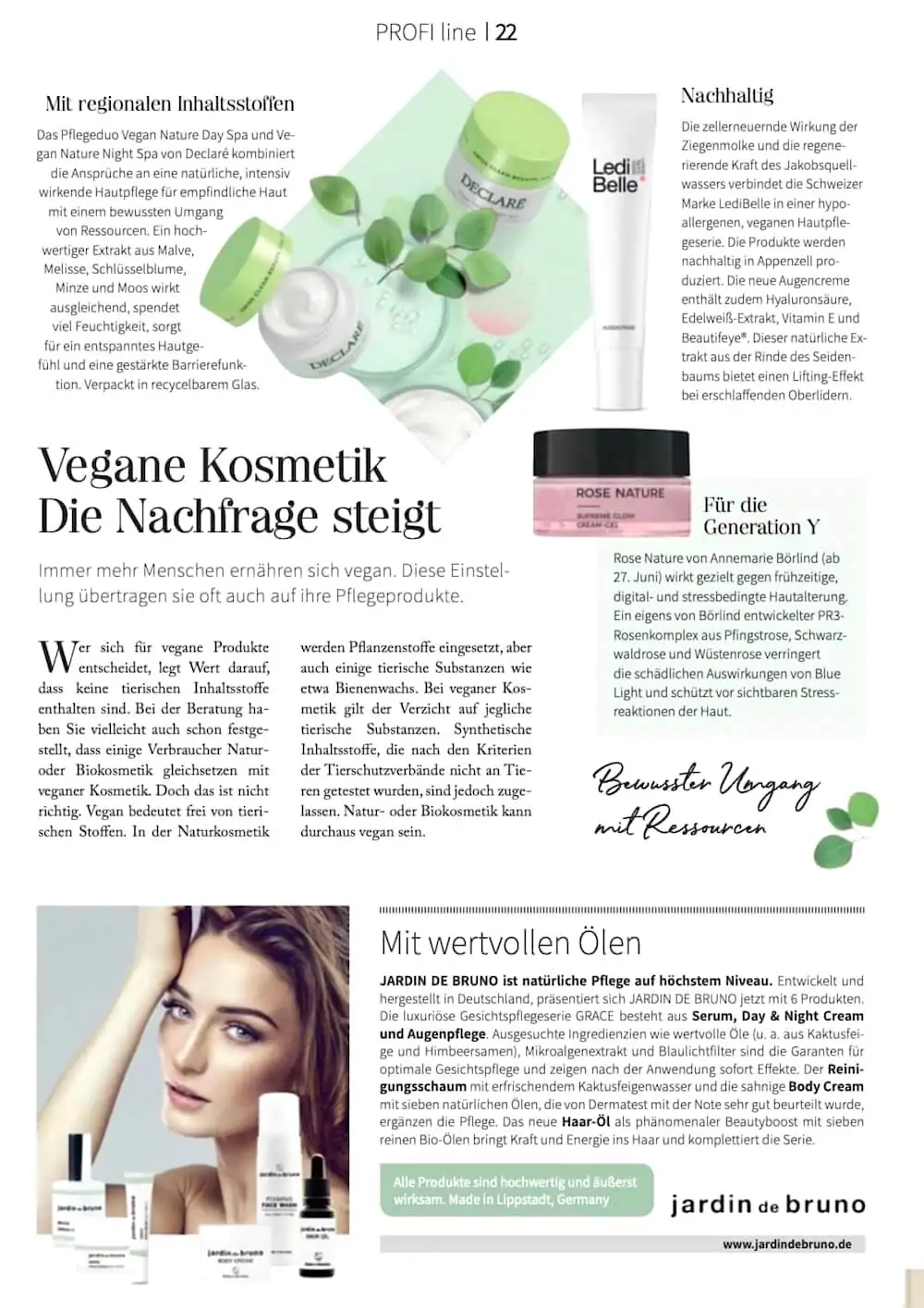 Profiline ybpn über die Kosmetik von Jardin de Bruno