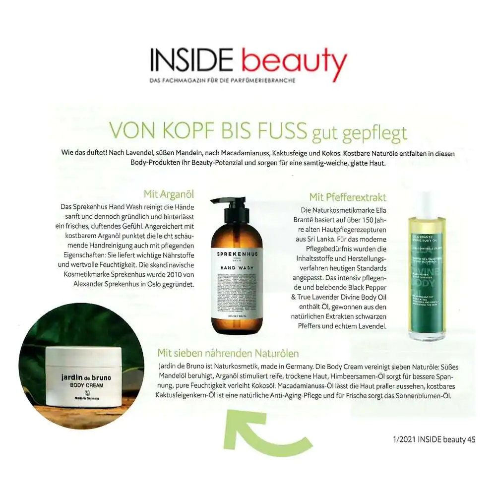Inside Beauty über die Body Cream von Jardin de Bruno Inside Beauty über die Body Cream von Jardin de Bruno
