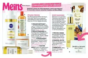 Presse: MEINS Magazin zu der Body Cream von Jardin de Bruno. MEINS Magazin zu der Body Cream von Jardin de Bruno in der Presse.